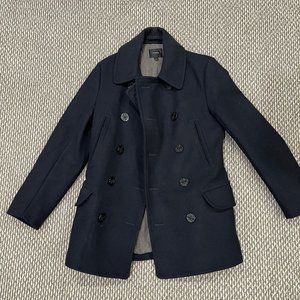 J. Crew 100% Wool Navy Dock Peacoat - XS